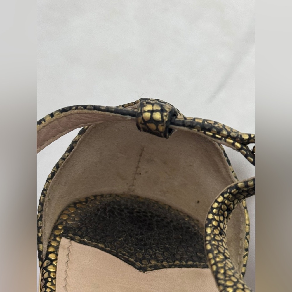 Miu Miu Metallic Gold Bow Sandals - Picture 8 of 8